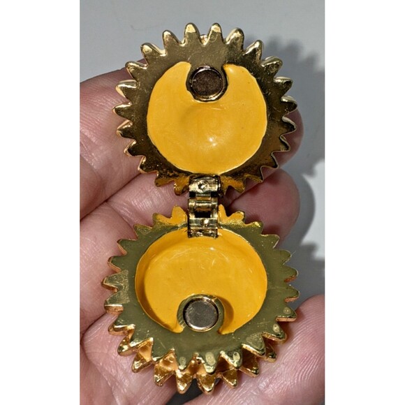 Vintage ART FORM Enamel Daisy/Floral Metal Jeweled Trinket Box - Picture 7 of 10